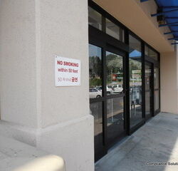 within 50 feet of an entrance. It is inside an US army base in Seoul.